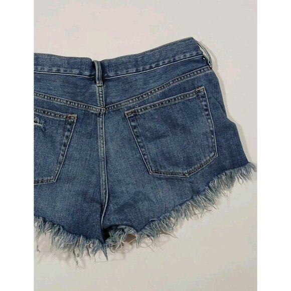 We the Free People Loving Good Vibrations Jean Shorts Cutoffs Size 30 Blue - Picture 7 of 9